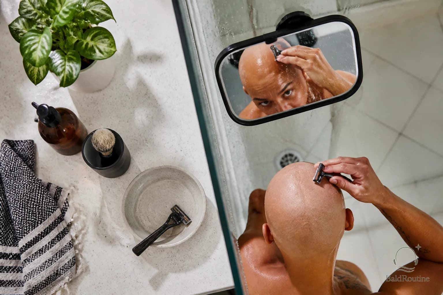 Cover image for The shower mirror is the head shaving tool people underrate