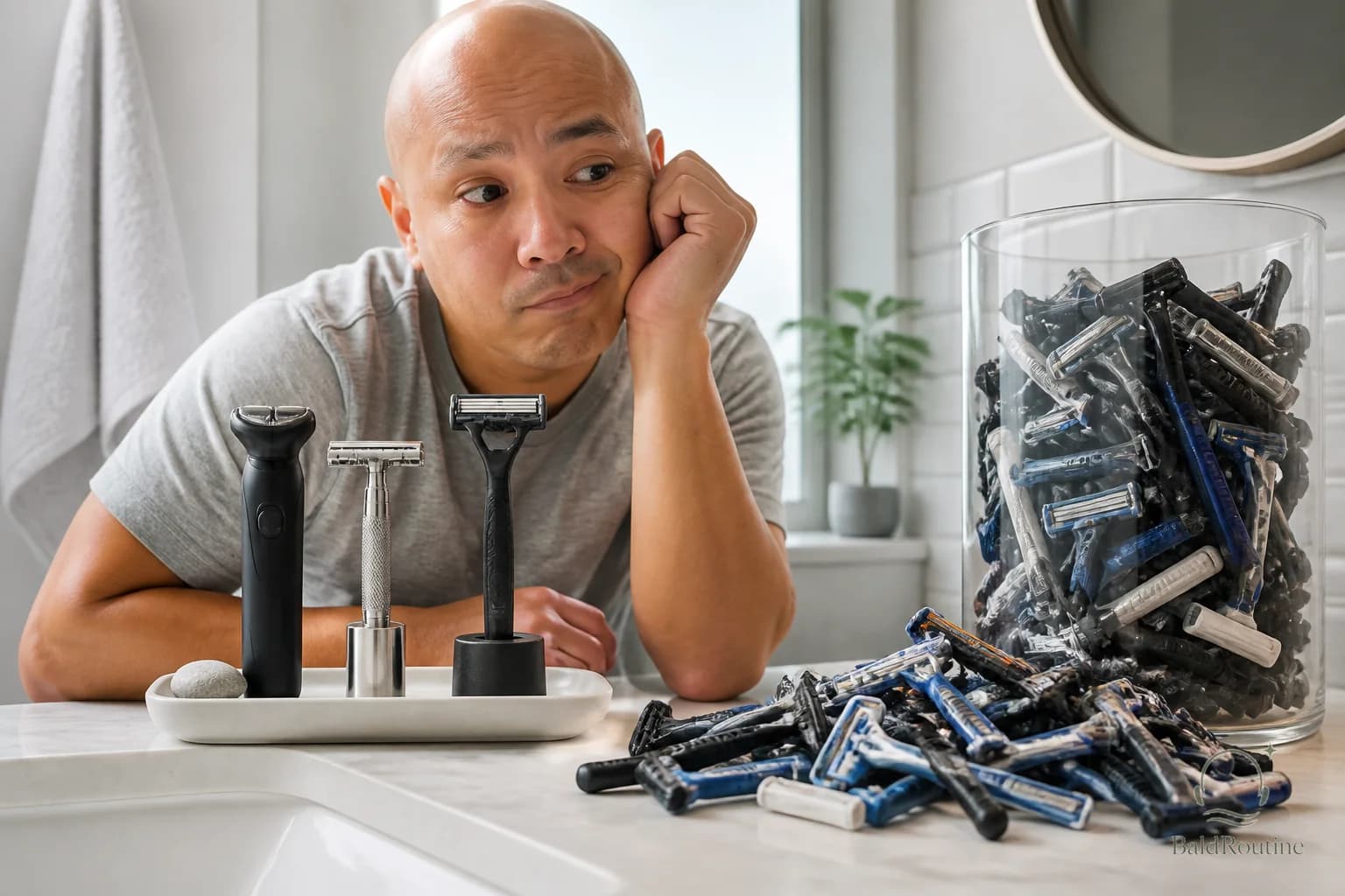 Cover image for The bald head shaving tool upgrade path that avoids clutter