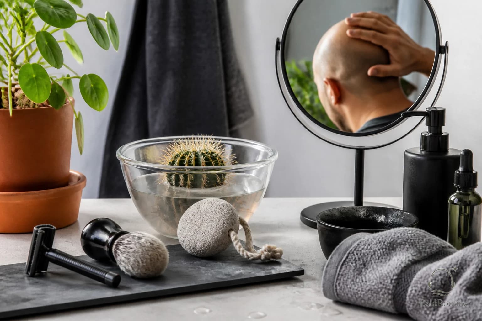 Cover image for A less dry bald head starts before the shave