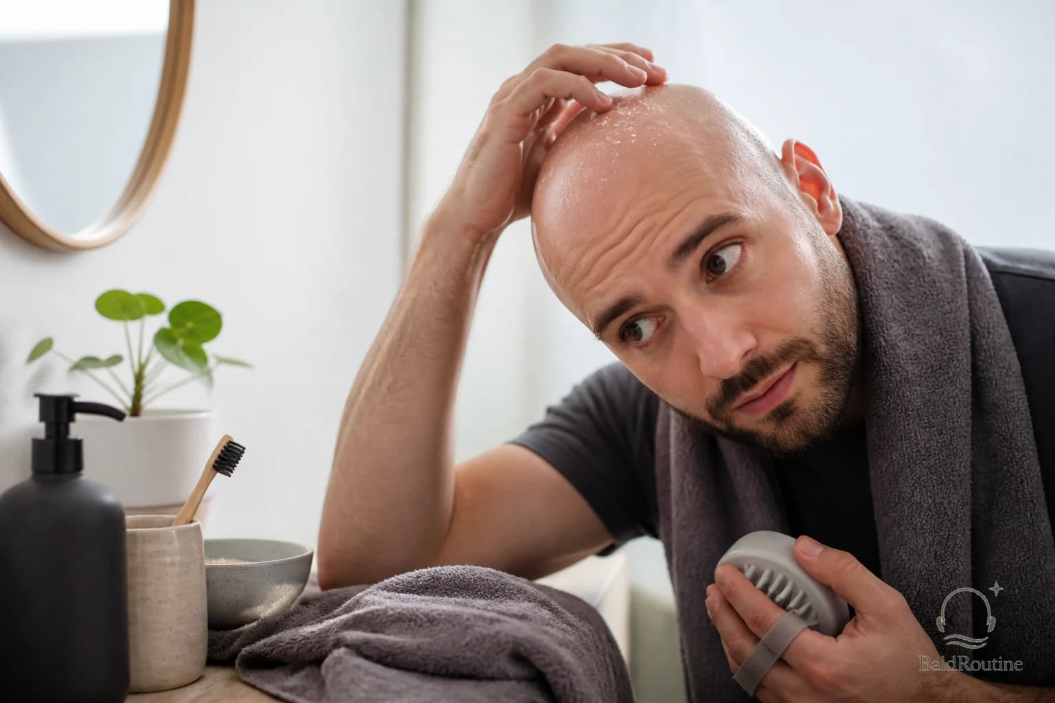 Cover image for A simple exfoliation routine for a bald scalp