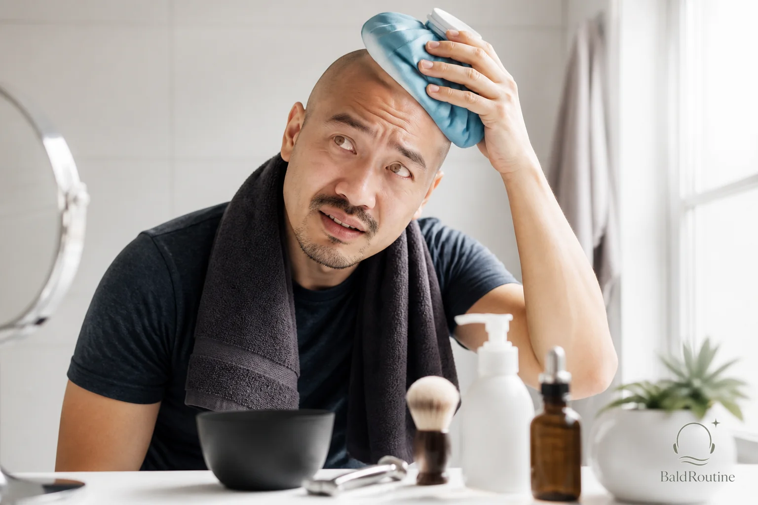 Cover image for Dry bald scalp after shaving: 5 fixes that do not add clutter